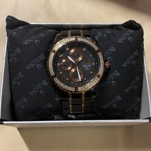 Bulova black and gold men’s watch
